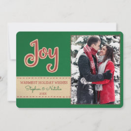 喜び |フェイク刺感じしゅう1フォトホリデー シーズンカード