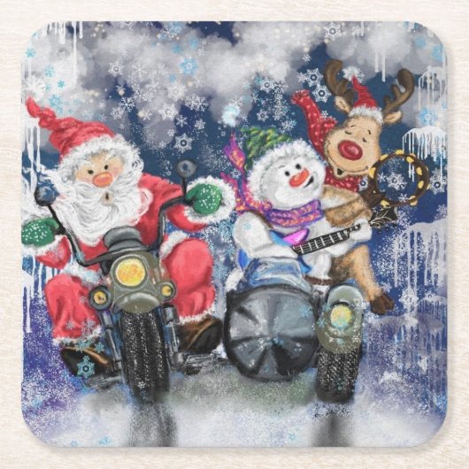 喜び – メリークリスマス スクエアペーパーコースター (正面)