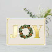 喜び 乾燥 オレンジ パイン  リース 写真なし ゴールド 箔シーズンカード (立ち正面)