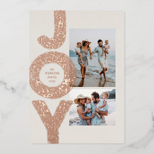 喜び 二つの写真 斑点 ローズゴールド 現代のクリスマス