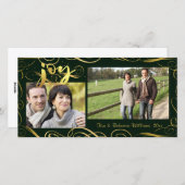 喜び、可変性の常緑樹のエレガントな金ゴールドの華麗さ シーズンカード (正面/裏面)