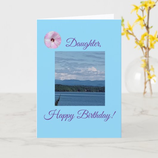 喜び，娘の誕生日，折り畳みカード カード (黄色い花)