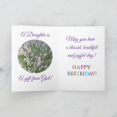 喜び，娘の誕生日，折り畳みカード カード (内部)