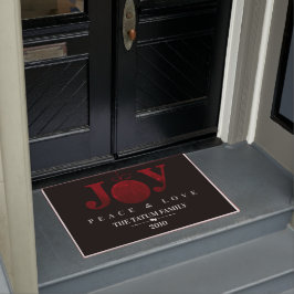 喜び、平和と愛（赤） ドアマット