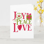 喜び 平和 愛のクリスマス カード (黄色い花)