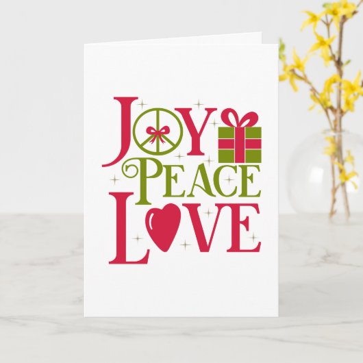 喜び 平和 愛のクリスマス カード (黄色い花)