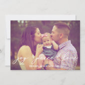 喜び 平和 愛 現代スクリプト 家族写真 シーズンカード (正面)