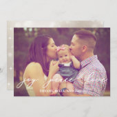 喜び 平和 愛 現代スクリプト 家族写真 シーズンカード (正面/裏面)