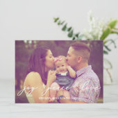 喜び 平和 愛 現代スクリプト 家族写真 シーズンカード (スタンド正面)