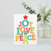 喜び、愛及び平和を望みますこの季節! シーズンポストカード (スタンド正面)