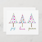 喜び、愛、平和の休日はがき シーズンポストカード (正面/裏面)