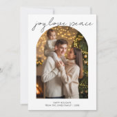 喜び 愛 平和 かわいい ファミリー クリスマス カード (正面)