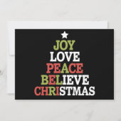 喜び 愛 平和 信じる クリスマスツリー 家族 シーズンカード (正面)