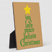 喜び、愛、平和、信じクリスマス フォトプラーク (側面)