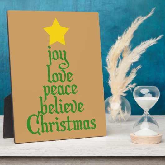 喜び、愛、平和、信じクリスマス フォトプラーク (側面)