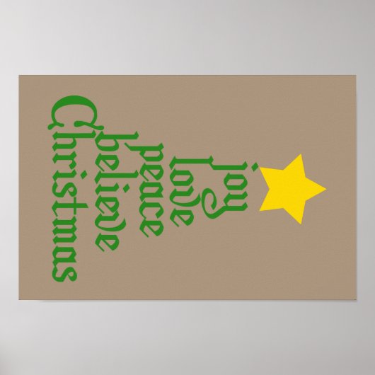喜び、愛、平和、信じクリスマス ポスター (正面)