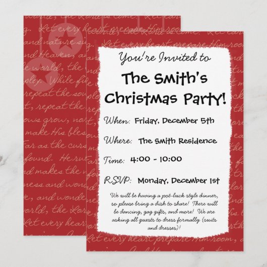 「喜び」招待状 招待状 (正面/裏面)