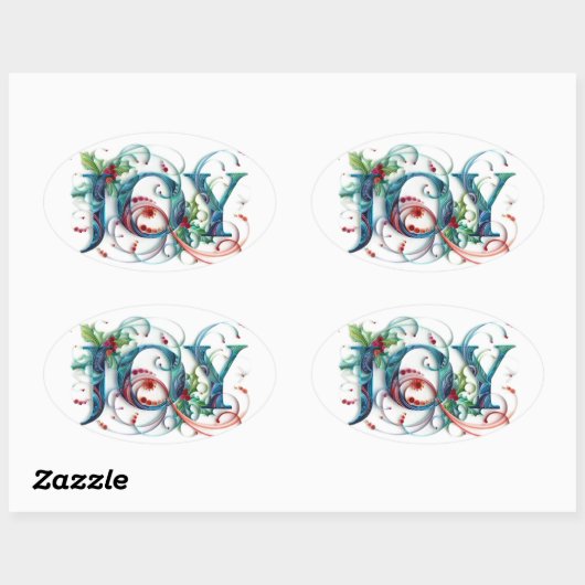 喜び 楕円形シール (シート)