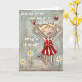 喜び-母の日カードのために跳んで下さい カード (黄色い花)