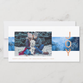 喜び |水モダン色ファミリーフォトホリデーカード シーズンカード