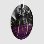 喜び |深い紫色の水彩新着水の写真 オーナメント (正面)