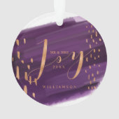 喜び |深い紫色の水彩新着水の写真 オーナメント (裏面)