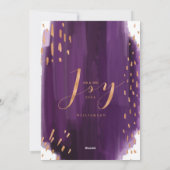 喜び |深い紫色の水彩新着水の写真 シーズンカード (裏面)