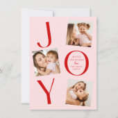 喜び | 編集可能カラーモダン4フォトクリスマス シーズンカード (正面)