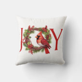 喜び |赤いリースの水色(鳥)ショウジョウコウカンチョウ クッション (裏面)