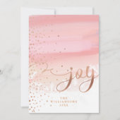 喜び |赤面ウォーターグラデーションカラー雪片フォト シーズンカード (正面)