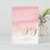 喜び |赤面ウォーターグラデーションカラー雪片フォト シーズンカード (スタンド正面)