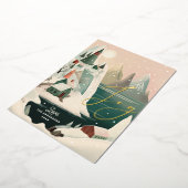 喜び。金ゴールドの山の村の風景 箔シーズンカード (回転した状態)