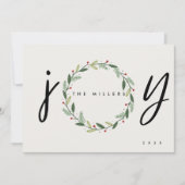 喜び | 3フォトファミリークリスマスグリーティングカード シーズンカード (正面)