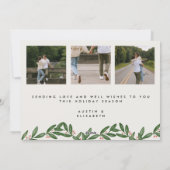 喜び | 3フォトファミリークリスマスグリーティングカード シーズンカード (裏面)