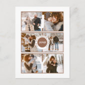 喜び | 6枚モダンの写真ファミリークリスマスグリーティング ポストカード (正面)