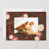 喜び | Maroon Christmas Delight Poensettia写真 シーズンカード (正面)