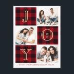 喜び | Red Plaid Photo Collageクリスマスホリデー ポストカード<br><div class="desc">トレンディーレッドバッファロープレイドとJOYタイポグラフィを備えたこのフォトコラージュカードで休日の願いを広げる。個性を自分だけの簡単にするのが好きだ。(1)更なるカスタマイズのためクリックは、「更にカスタマイズ」のリンクを使用し、このテンプレートを変更するために当社のデザインツールを使用する。(2)厚もしい紙/マット仕上げを選択する場合は、マット紙タイプを選択することを検討する。(3)もし必要な救済も合品も欲しい連絡ので。</div>