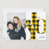 喜び | Yellow Buffalo Plaidフォトホリデー 招待状 (正面)