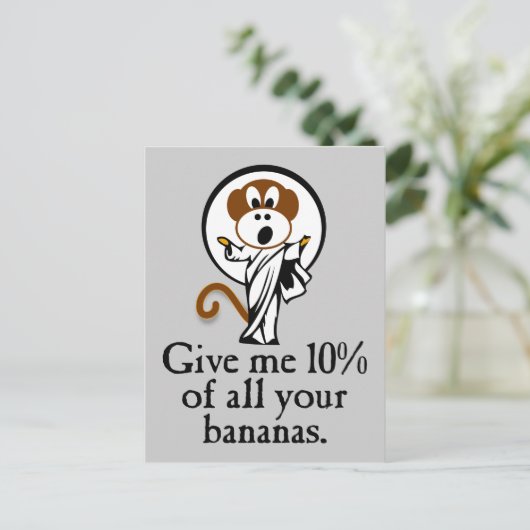 喜ぶサル ポストカード (スタンド正面)