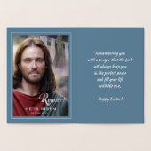 喜ぶ。イエス様は立ち上がった。宗教復活祭 箔カード (内部)