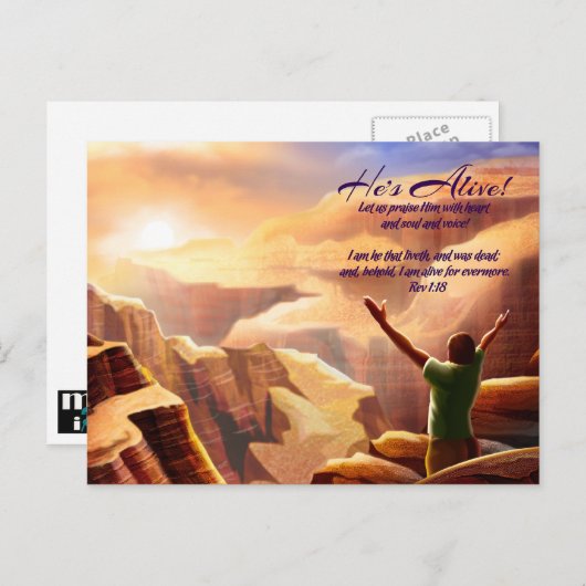 喜ぶ。キリスト教カスタム復活祭 シーズンポストカード (正面/裏面)