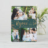 喜ぶ |コラージュのクリスマスカード |ホイルフェイクグリーン シーズンカード (スタンド正面)