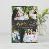 喜ぶ |コラージュのクリスマスカード |ホイルフェイクブラック シーズンカード (スタンド正面)