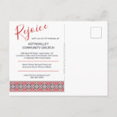 喜ぶ | スラブフォークアートポインセチア ポストカード (裏面)