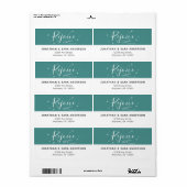 喜ぶ |ティール(緑がかった色)とホワイトクリスマス差出人住所 ラベル (フルシート)