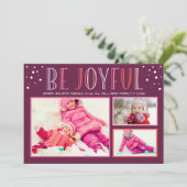 喜ぶ|ピンクホリデモダンーフォトコラージュ シーズンカード (スタンド正面)