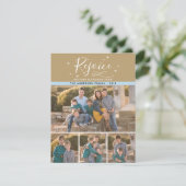 喜ぶ | 4家族の写真クリスマス シーズンカード (スタンド正面)