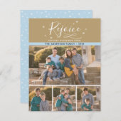 喜ぶ | 4家族の写真クリスマス シーズンカード (正面/裏面)