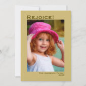 喜べ！ミニマル金ゴールド写真クリスマス シーズンカード (正面)