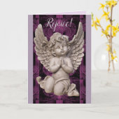 喜べ!聖書の聖句とエンジェルクリスマスカード カード (黄色い花)